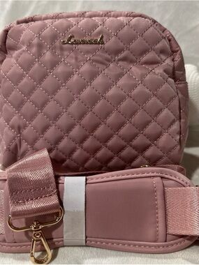 Pink Quilted Crossbody Bag with Gold Hardware